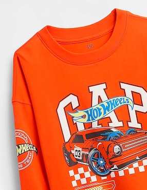 Playera Hot Wheels manga larga para bebé niño