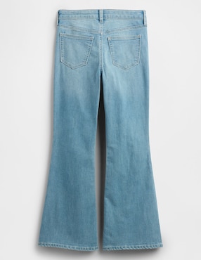 Jeans flare lavado desgastado para niña