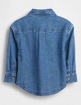 Camisa casual de mezclilla manga larga para niño
