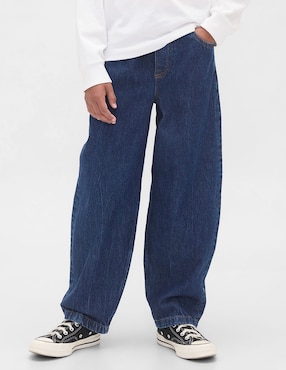 Jeans jogger baggy lavado obscuro para niño