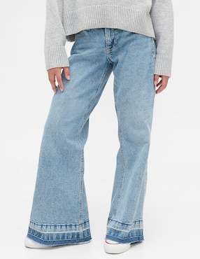 Jeans flare lavado bitono para niña