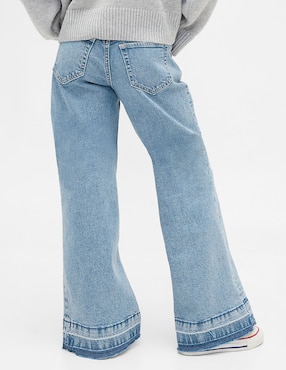 Jeans flare lavado bitono para niña