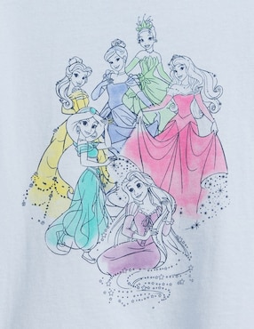 Playera Princesas Disney manga corta para niña