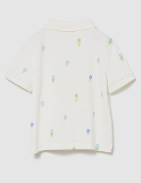 Playera tipo polo de algodón para niño