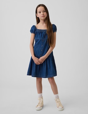 Vestido manga globo para niña