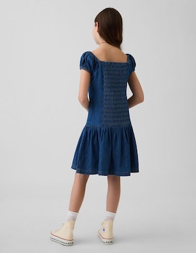Vestido manga globo para niña
