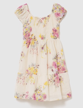 Vestido manga regular para niña