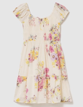 Vestido manga regular para niña