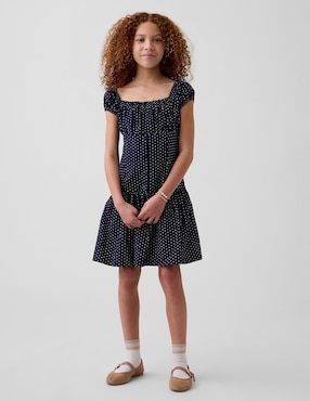 Vestido manga cap para niña