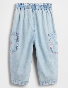 Jeans amplio lavado claro para niña