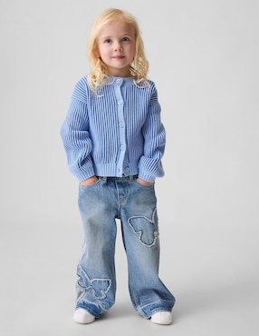 Jeans baggy lavado bitono para niña
