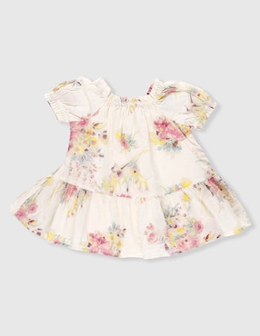 Vestido manga globo para niña