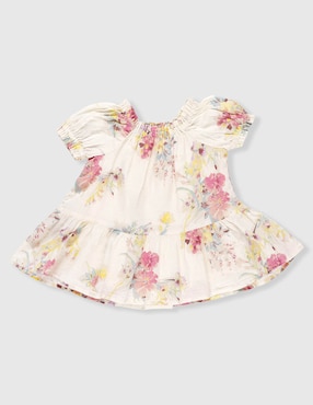 Vestido manga globo para niña
