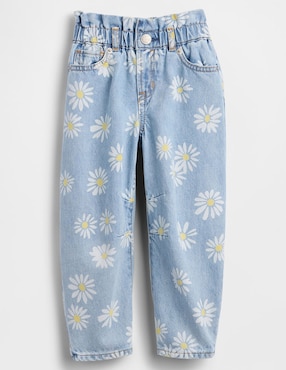 Jeans amplio lavado claro para niña