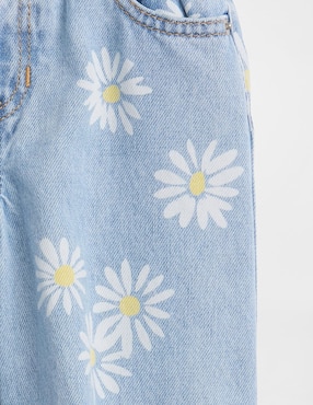Jeans amplio lavado claro para niña