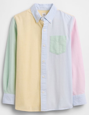 Camisa casual de algodón manga larga para niño
