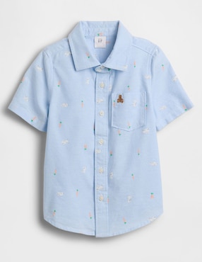 Camisa casual de algodón manga corta para niño