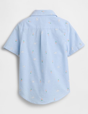 Camisa casual de algodón manga corta para niño