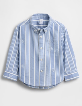 Camisa casual de algodón manga larga para bebé niño