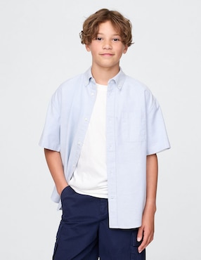 Camisa casual de algodón manga corta para niño
