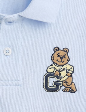 Playera tipo polo de algodón para bebé niño