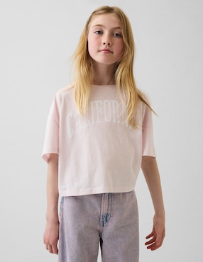 Playera manga al codo para niña