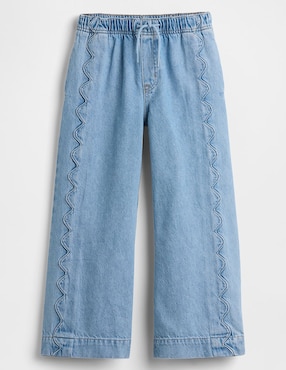 Jeans relaxed wide leg lavado medio para niña
