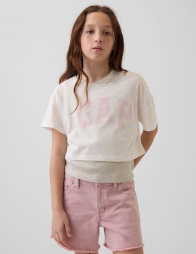 Playera manga corta de niña