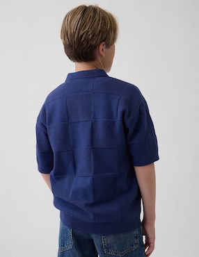 Playera tipo polo de algodón para niño