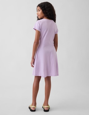 Vestido manga regular para niña