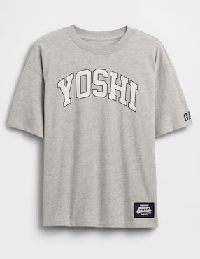 Playera Yoshi Mario Bros manga al codo para niño
