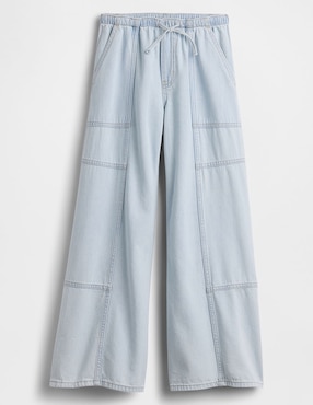 Jeans baggy lavado claro para niña