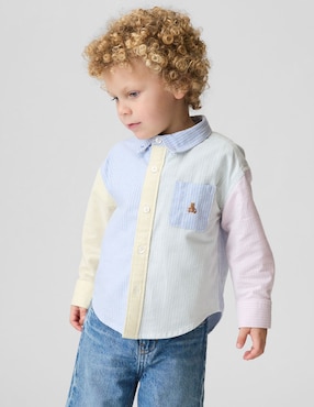 Camisa casual de algodón manga larga para niño