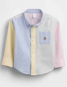Camisa casual de algodón manga larga para niño