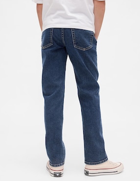Jeans straight lavado obscuro para niño