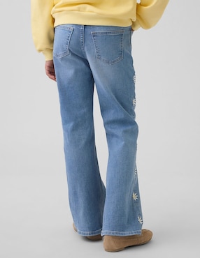 Jeans flare lavado medio para niña