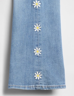 Jeans flare lavado medio para niña