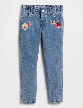 Jeans slim lavado claro para niña