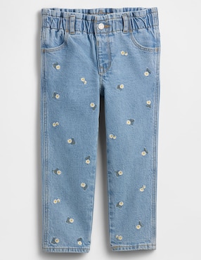 Jeans straight lavado claro para niña