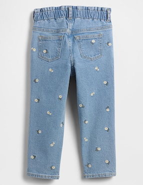 Jeans straight lavado claro para niña