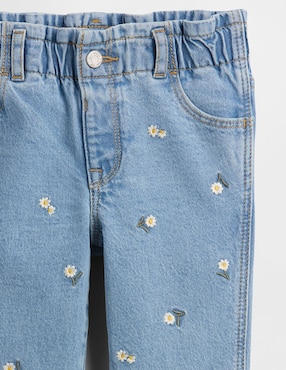 Jeans straight lavado claro para niña