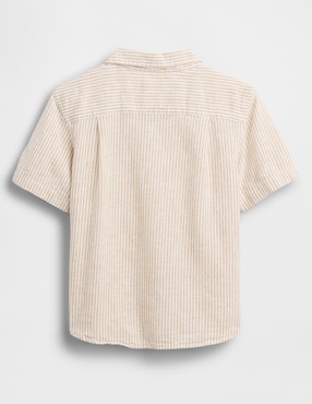 Camisa casual de lino manga corta para niño