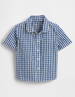 Camisa casual de algodón manga corta para bebé niño