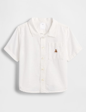 Camisa casual de lino manga corta para niño