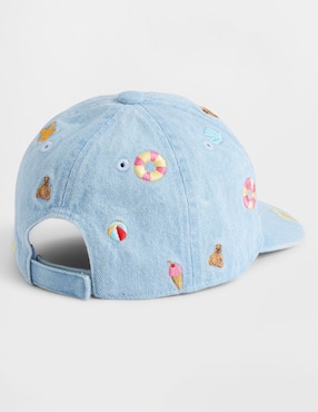 Gorra visera semicurva velcro para niña