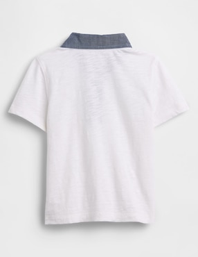 Playera tipo polo de algodón para niño