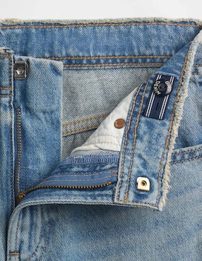 Jeans wide leg lavado medio para niña