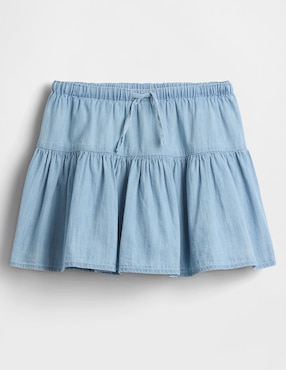 Falda short de mezclilla para niña