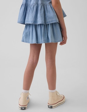 Falda short de mezclilla para niña