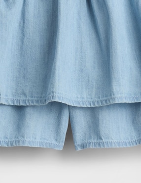 Falda short de mezclilla para niña
